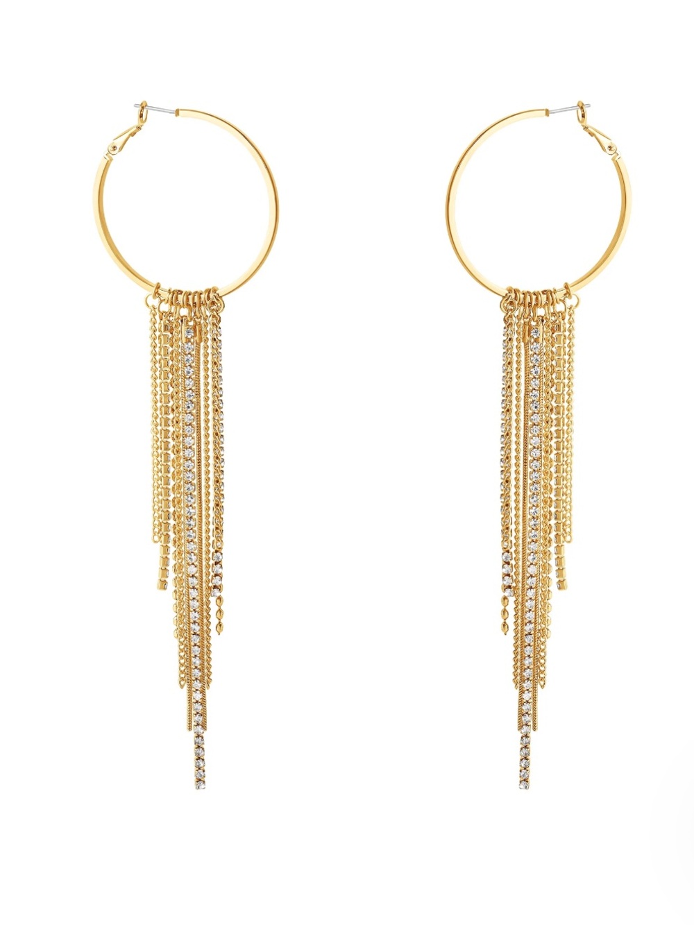 Jessica Simpson Women's Fringe Drop Hoop Earrings *NEW*